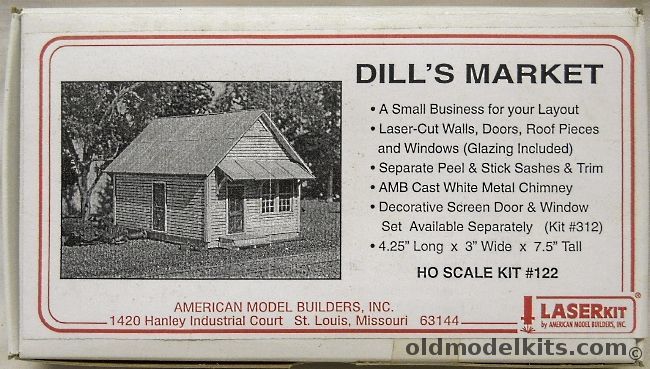 American Model Builders 1/87 Dills Market - HO Scale Craftsman Kit, 122 plastic model kit